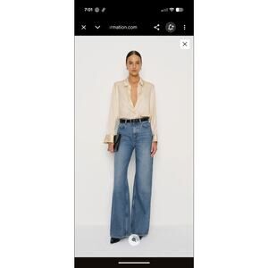 Reformation Cary High Rise Slouchy Wide Leg Jeans 29 Light Wash Denim 90s Style